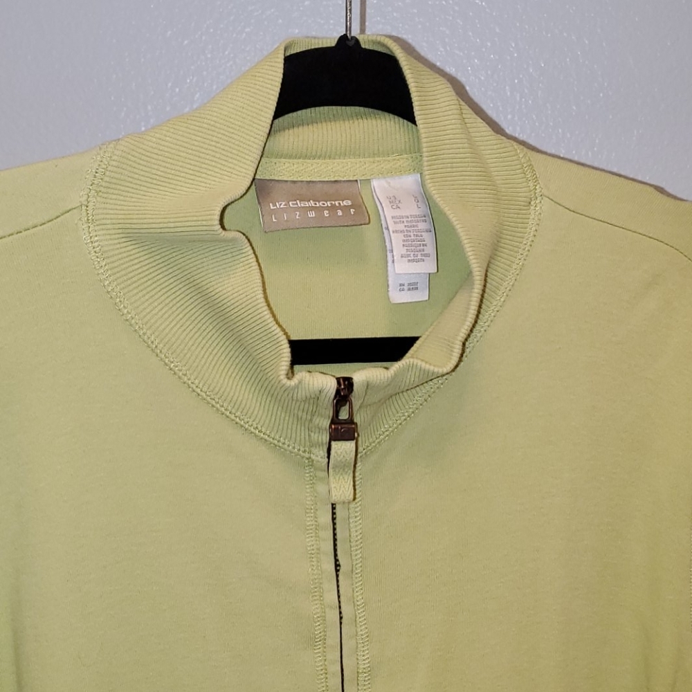 Liz Claiborne Spring Green‎ Zip Up Swearshirt